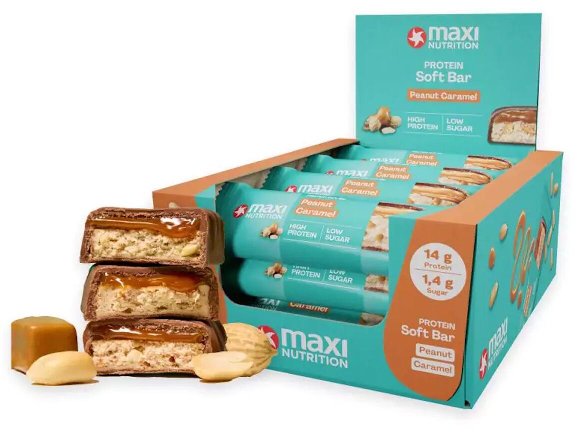 MaxiNutrition Protein Soft Bar, 1 x 45 g Riegel, Peanut Caramel