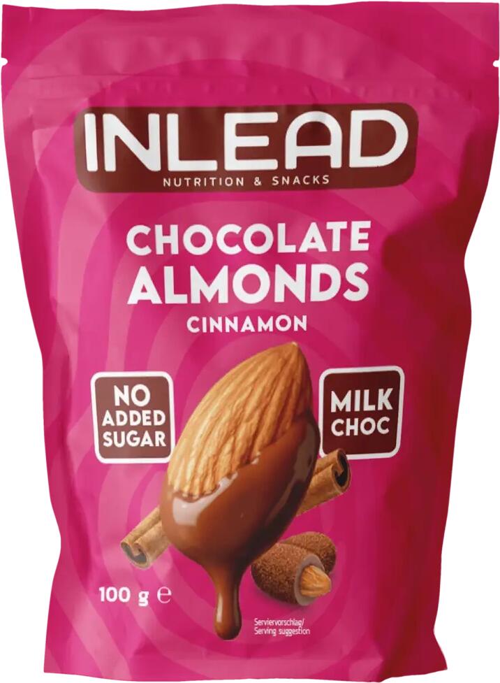 Inlead Chocolate Almonds, 100 g, Milk Choc Cinnamon