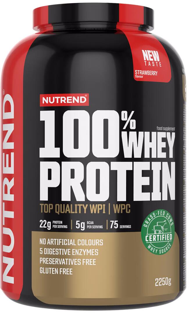 Nutrend 100 % Whey Protein, 2250 g Dose, Strawberry