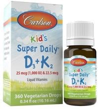 Carlson Labs Kid"s Super Daily D3 + K2, 10 ml Flasche