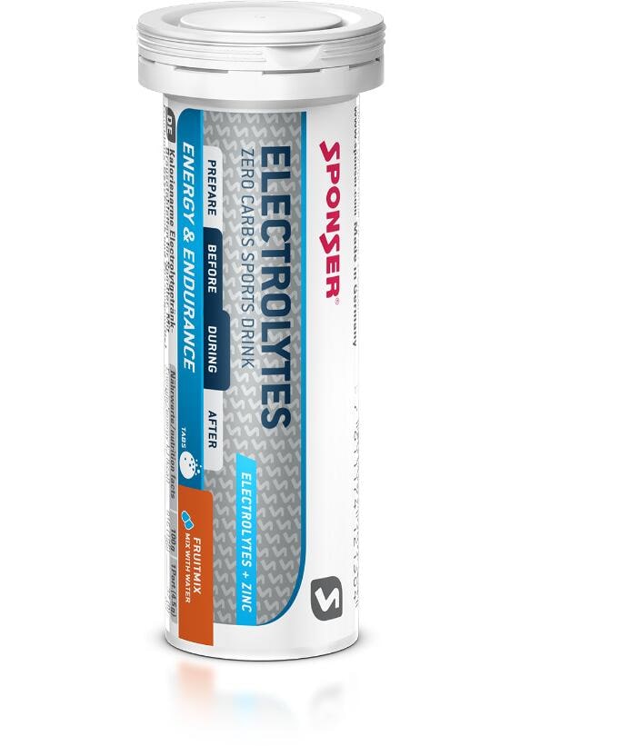 Sponser Electrolytes, 12 x 10 Brause-Tabs mit 5 Elektrolyten zero Zucker, Fruit Mix