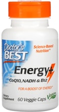 Doctors Best Energy+ CoQ10, NADH & B12, 60 Kapseln