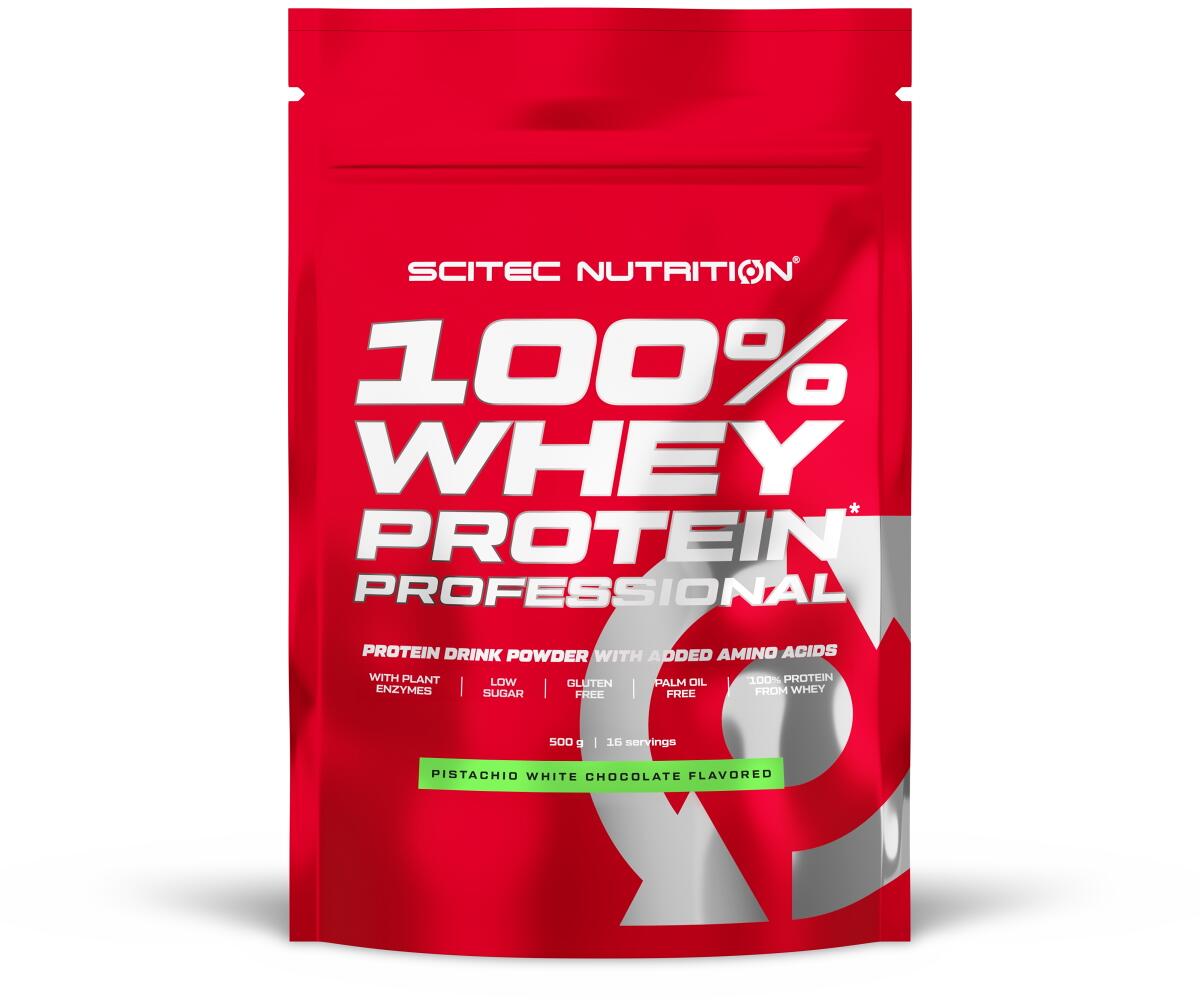 Scitec Nutrition 100% Whey Protein Professional, 500 g Beutel, Pistazie Weiße Schokolade