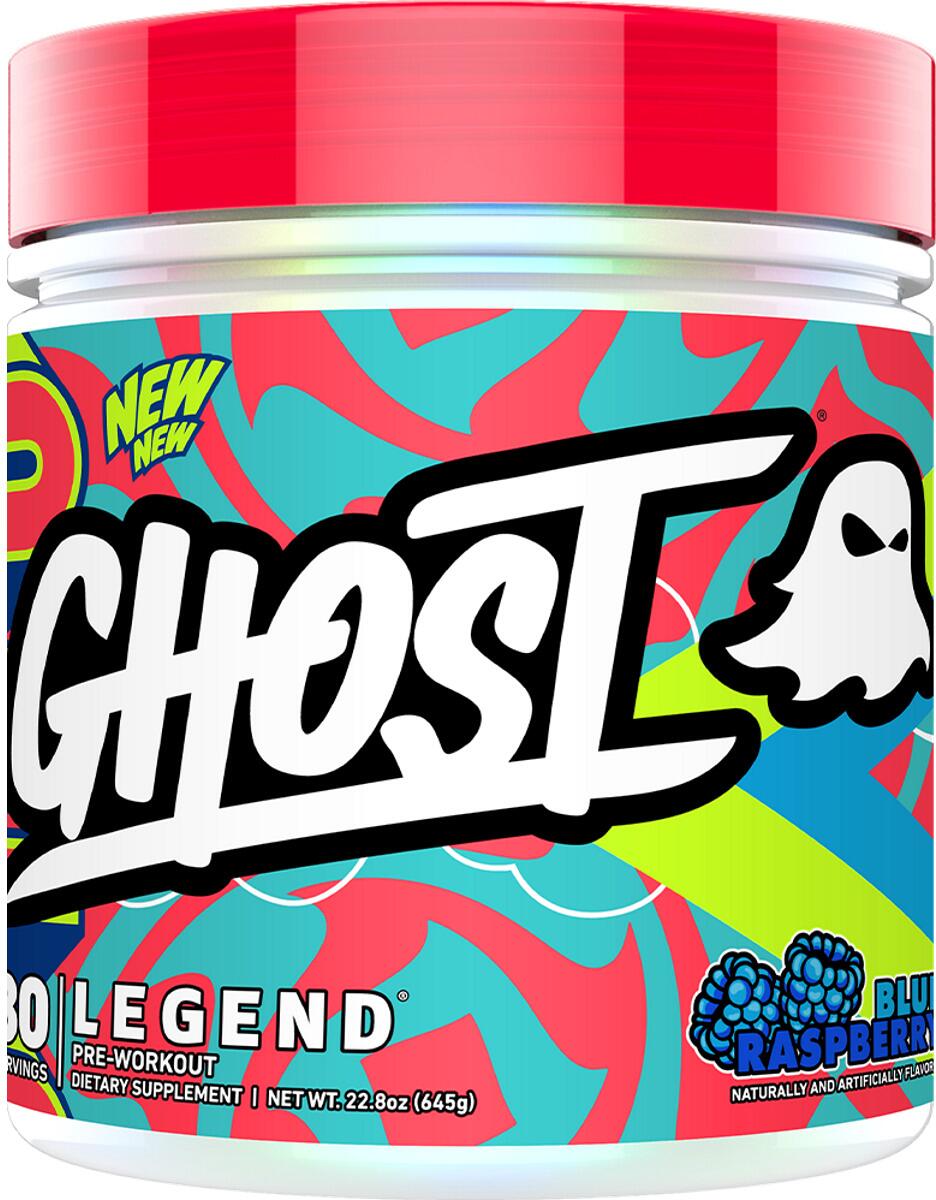Ghost Legend V4 Pre-Workout, 645 g Dose, Blue Raspberry