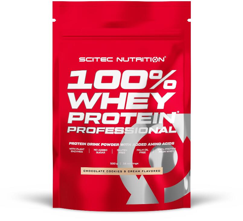 Scitec Nutrition 100% Whey Protein Professional, 500 g Beutel, Schokolade-Sahnekeks