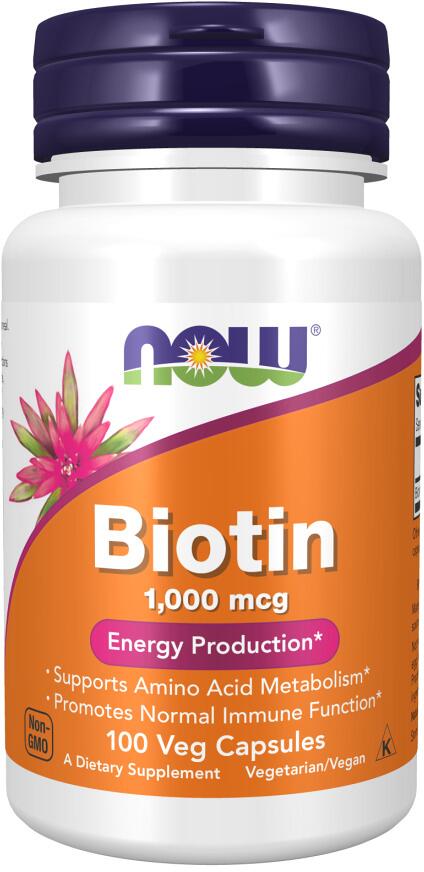 Now Foods Biotin 1000 mcg, 100 Kapseln
