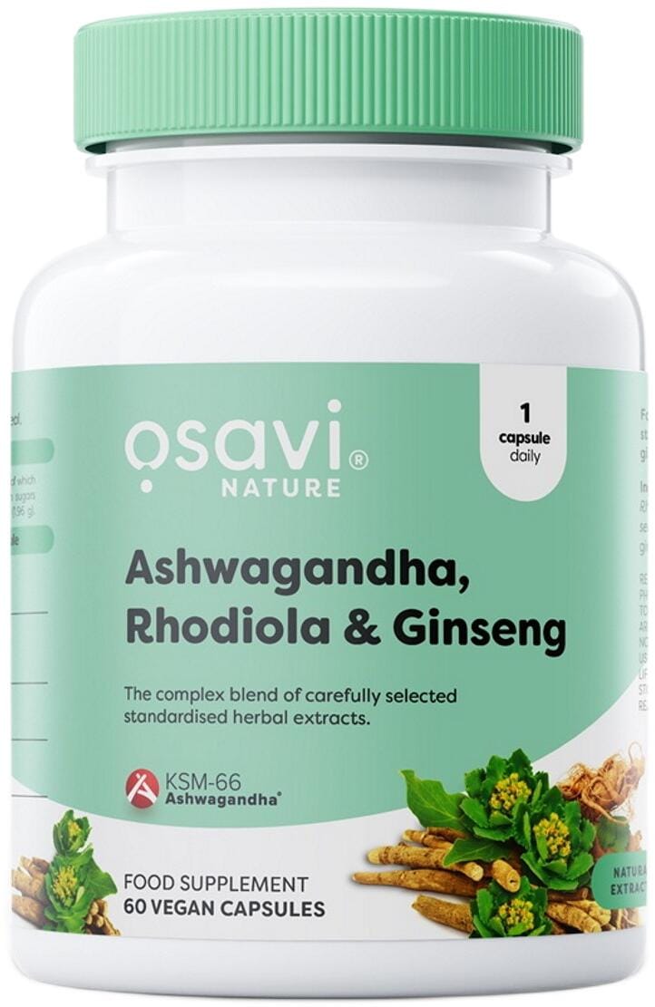 Osavi Ashwagandha Rhodiola & Ginseng, 60 Kapseln