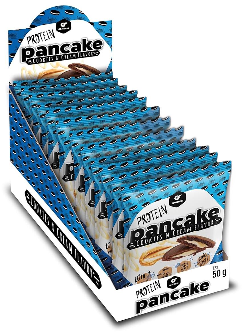 GoFitness Protein Pancake, 12 x 50 g Packung, Cookies & Cream