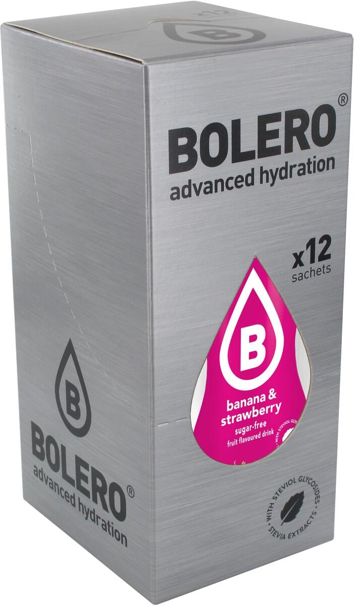 Bolero Drinks Getränkepulver, 12 x 9 g Sachets, Banane-Erdbeer