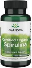 Swanson Certified Organic Spirulina 500 mg, 180 Tabletten