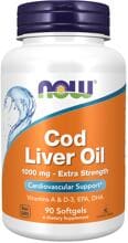 Now Foods Cod Liver Oil 1000 mg - Extra Strength, 90 Softgels