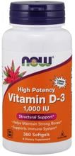 Now Foods Vitamin D3 1000 IU, 360 Kapseln