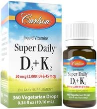 Carlson Labs Super Daily D3 + K2, 2000 IU, 10 ml Flasche