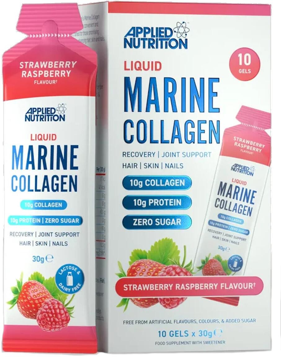 Applied Nutrition Liquid Marine Collagen, 10 x 30 g Gels, Strawberry Raspberry