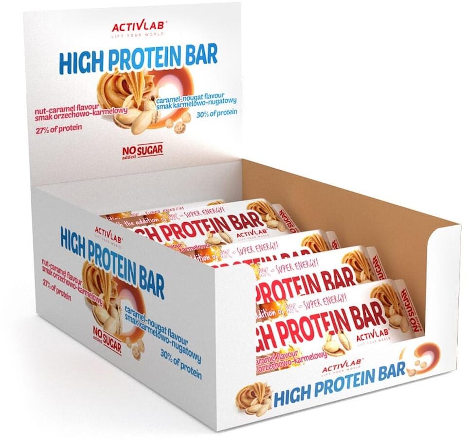 Activlab High Protein Bar, 24 x 46 g Riegel, Caramel-Peanuts