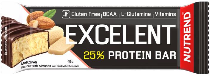 Nutrend Excelent Protein Bar, 30 × 40 g Riegel, Marzipan with Almonds