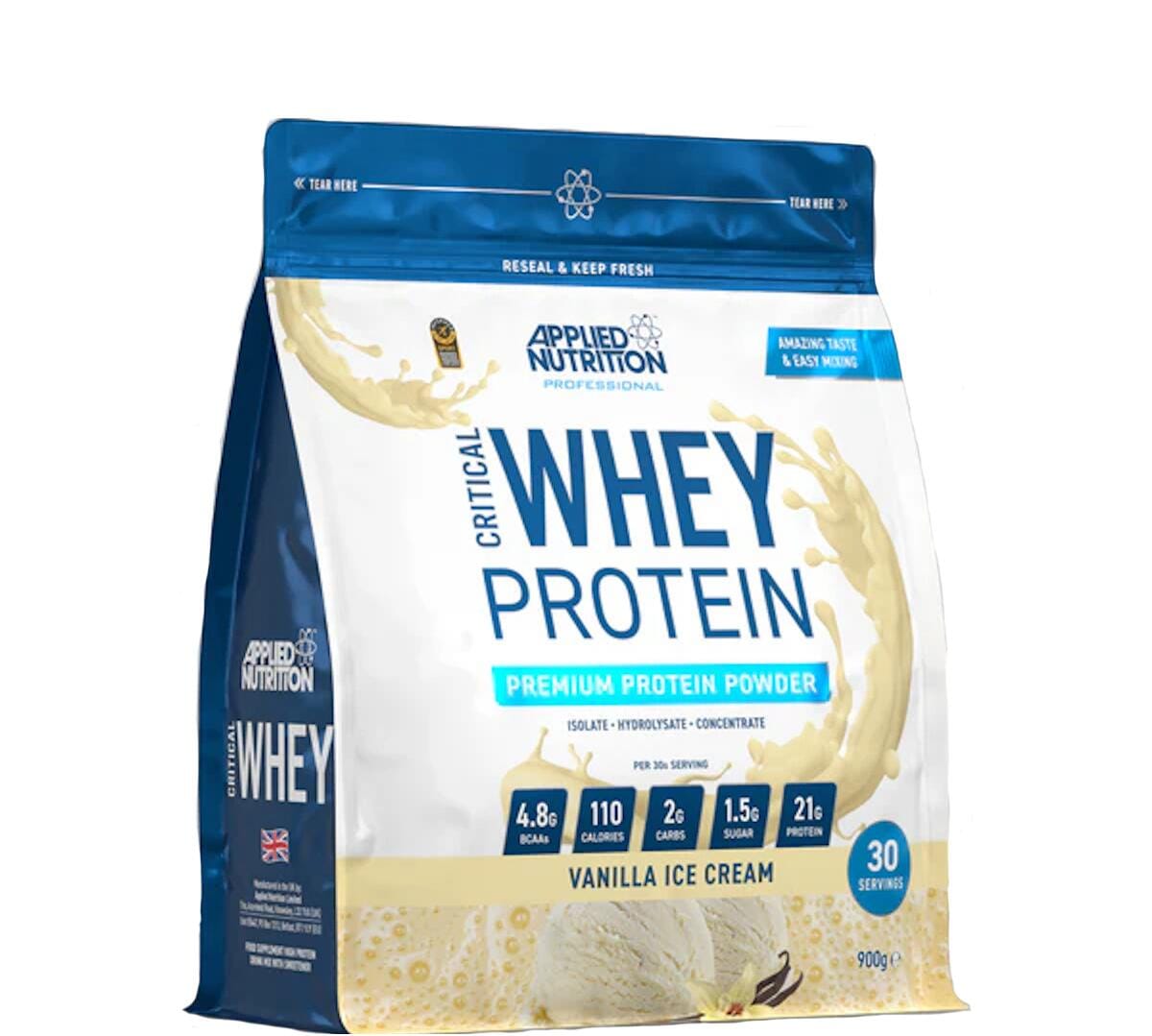 Applied Nutrition Critical Whey Protein, 900 g Beutel, Vanilla Ice Cream