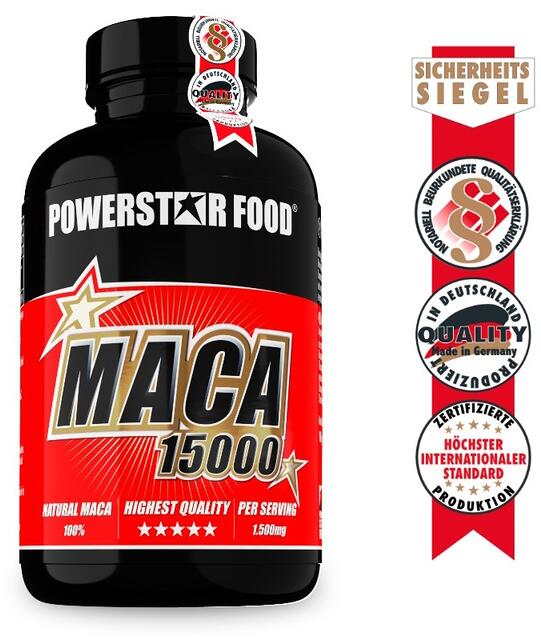 Powerstar Food MACA 15000 – Macawurzel Extrakt, 120 Kapseln