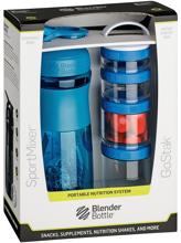 Blender Bottle Combo Pak Sportmixer (820 ml) + GoStack (4er-Pack), Cyan