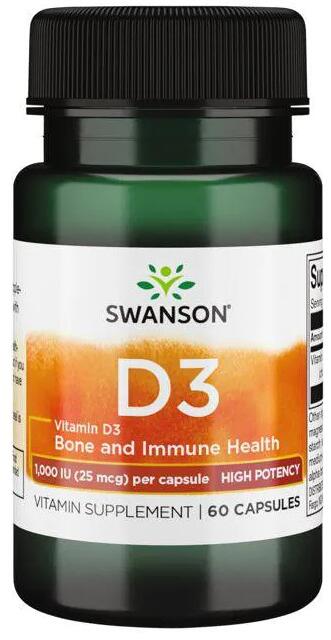 Swanson Vitamin D3 - 1.000 IU, 60 Kapseln