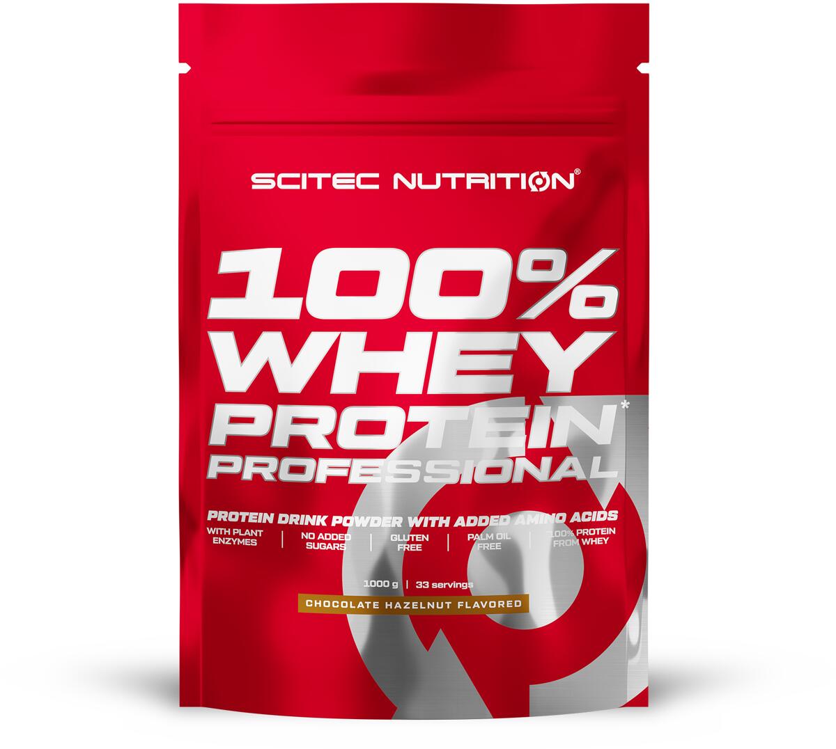 Scitec Nutrition 100% Whey Protein Professional, 1000 g Beutel, Schokolade-Haselnuss