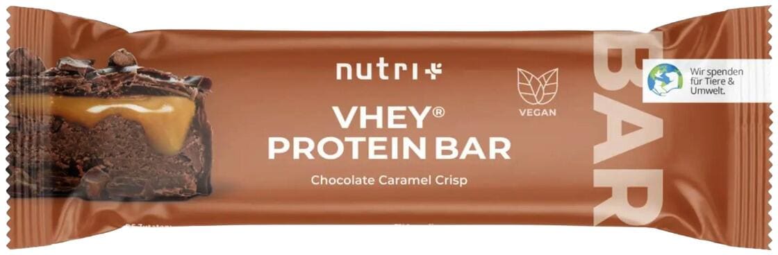 nutri+ VHEY Protein Bar, 12 × 50 g Riegel, Chocolate Caramel Crisp
