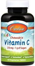 Carlson Labs Vitamin C für Kinder zum Kauen, 60 Tabletten, Mandarine