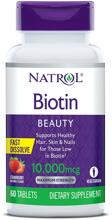 Natrol Biotin Fast Dissolve, 10000 µg, 60 Tabletten