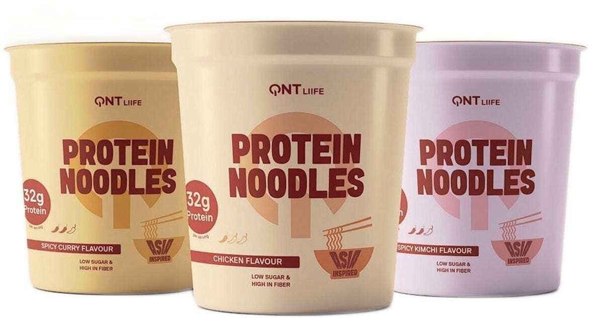 QNT Protein Noodles, 12 x 62 g Becher, Spicy Kimchi Flavour