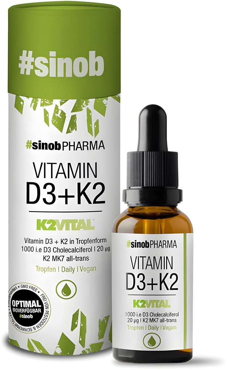 #sinob Vitamin D3 + K2 Tropfen, 10 ml Fläschchen