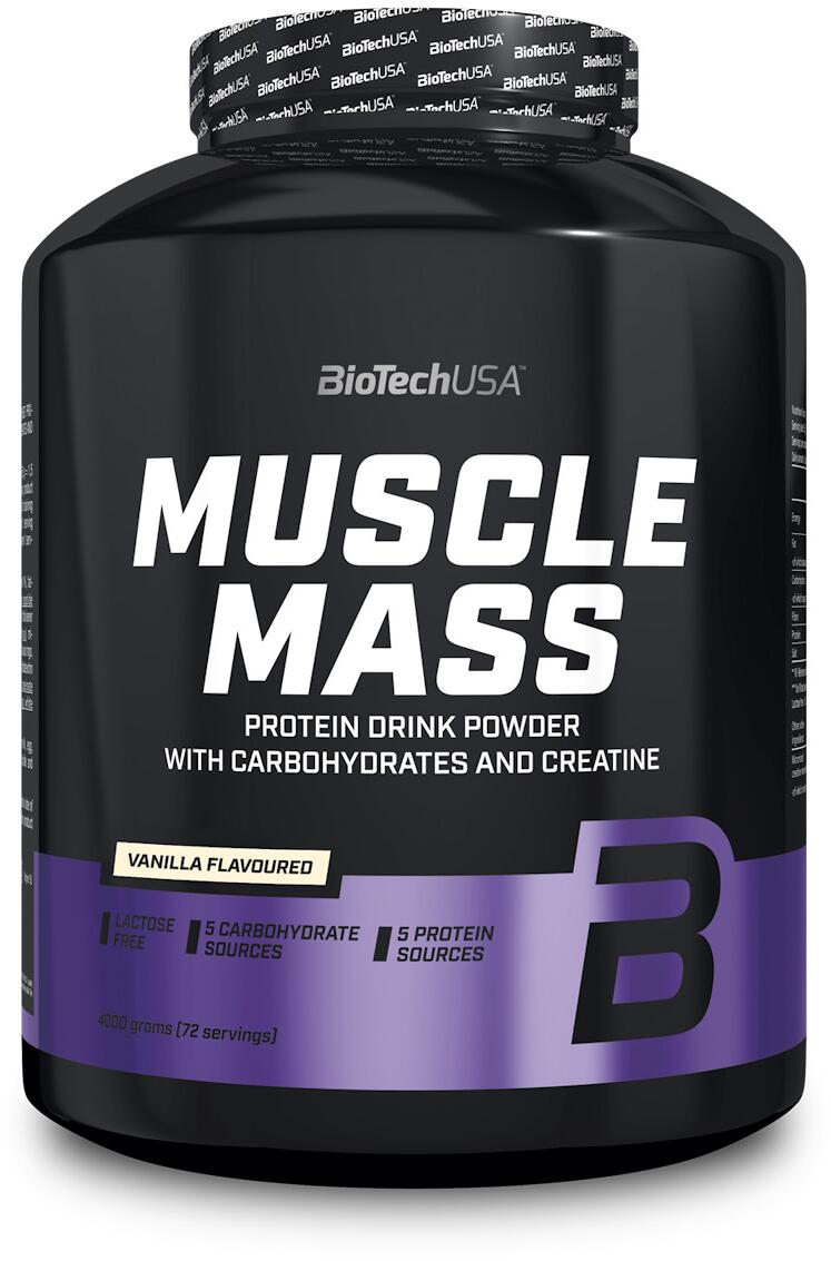 BioTech USA Muscle Mass, 4000 g Dose, Vanilla