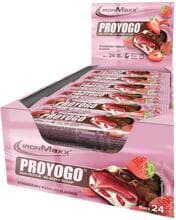 IronMaxx Proyogo High Protein Bar, 24 x 49 g Riegel, Milk Chocolate Strawberry-Matcha