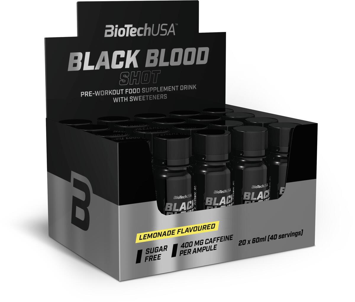 BioTech USA Black Blood Shot, 20 x 60 ml Ampulle, Lemonade