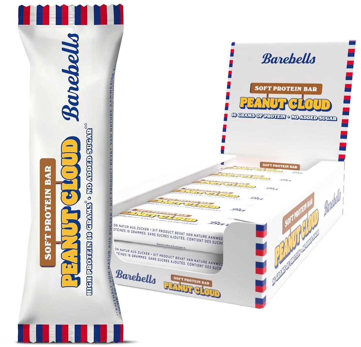 Barebells Soft Protein Bar, 12 x 55 g Riegel, Peanut Cloud