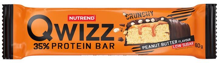 Nutrend Qwizz Protein Bar, 24 × 60 g Riegel, Peanut Butter