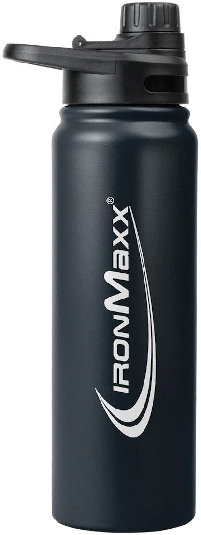 IronMaxx Hot & Cold Bottle, 800 ml Edelstahlflasche, Deep Black