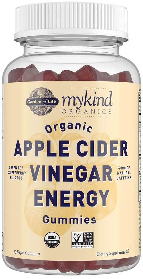 Garden of Life mykind Organics Apple Cider Vinegar Energy Gummies, 63