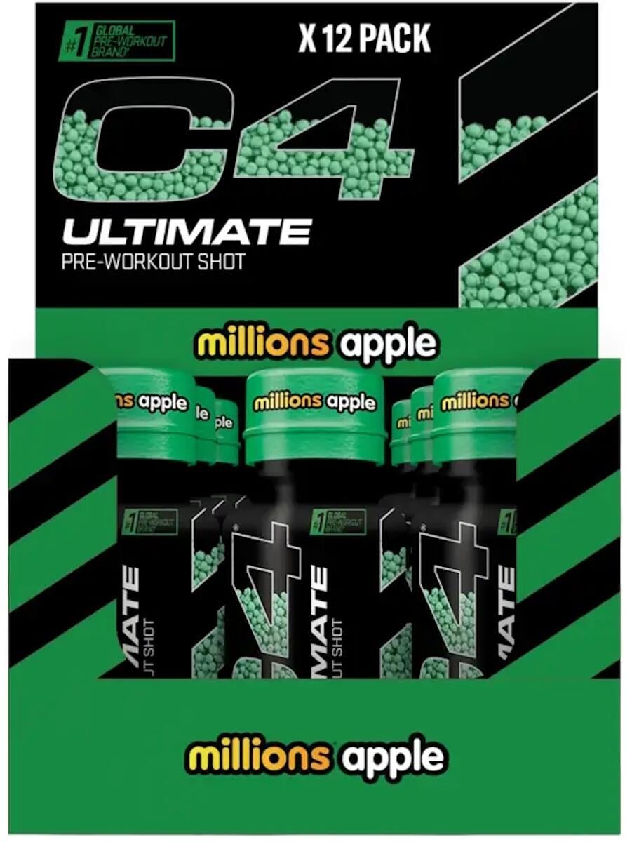 Cellucor C4 Ultimate Pre-Workout Shot, 12 x 60 ml Shots, Millions Apple