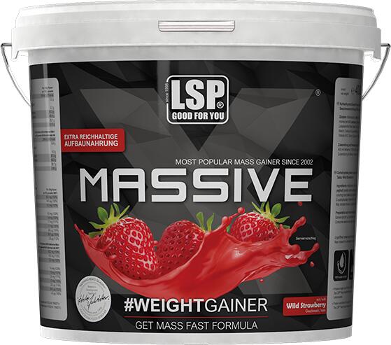 LSP Massive X Weight Gainer, 4000g Dose, Wild Strawberry