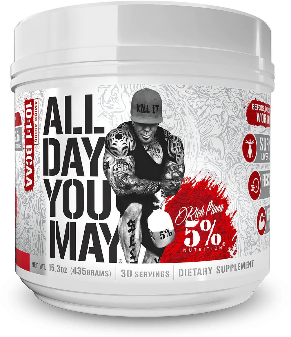 5% Nutrition AllDayYouMay BCAA Recovery Drink, Mango Pineapple, 435 g Dose