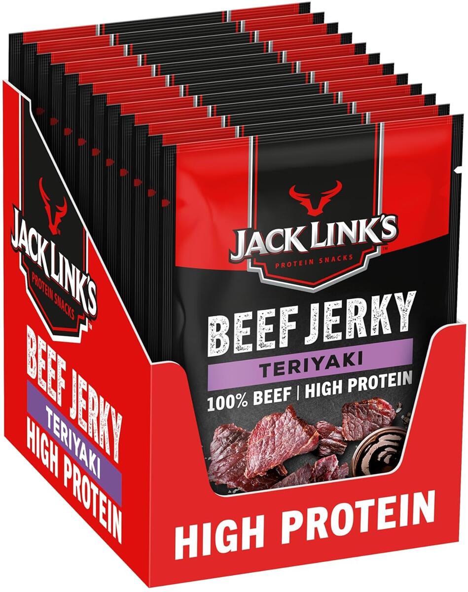Jack Links Beef Jerky, 12 x 60 g Beutel, Teriyaki