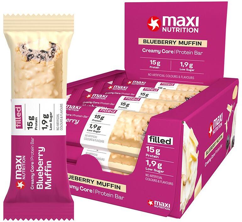 MaxiNutrition Creamy Core Protein Bar, 12 x 45 g Riegel, Blueberry Muffin