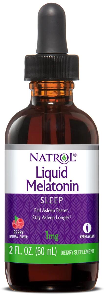 Natrol Liquid Melatonin, Berry, 1 mg
