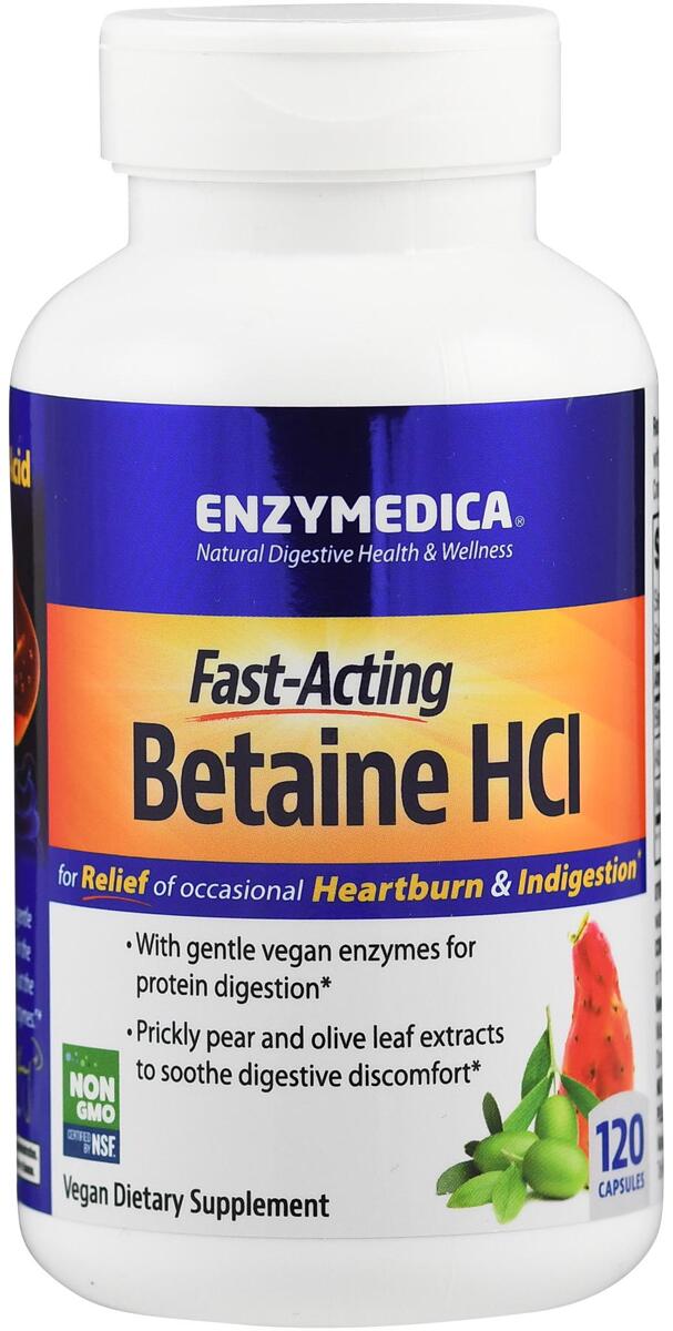 Enzymedica Betaine HCl - 650 mg, 120 Kapseln