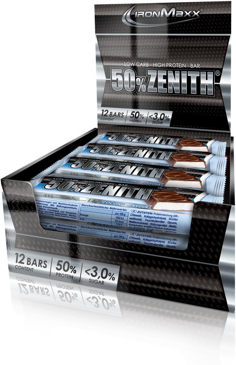 IronMaxx Zenith 50, 12 × 100 g Riegel, Kokosnuss