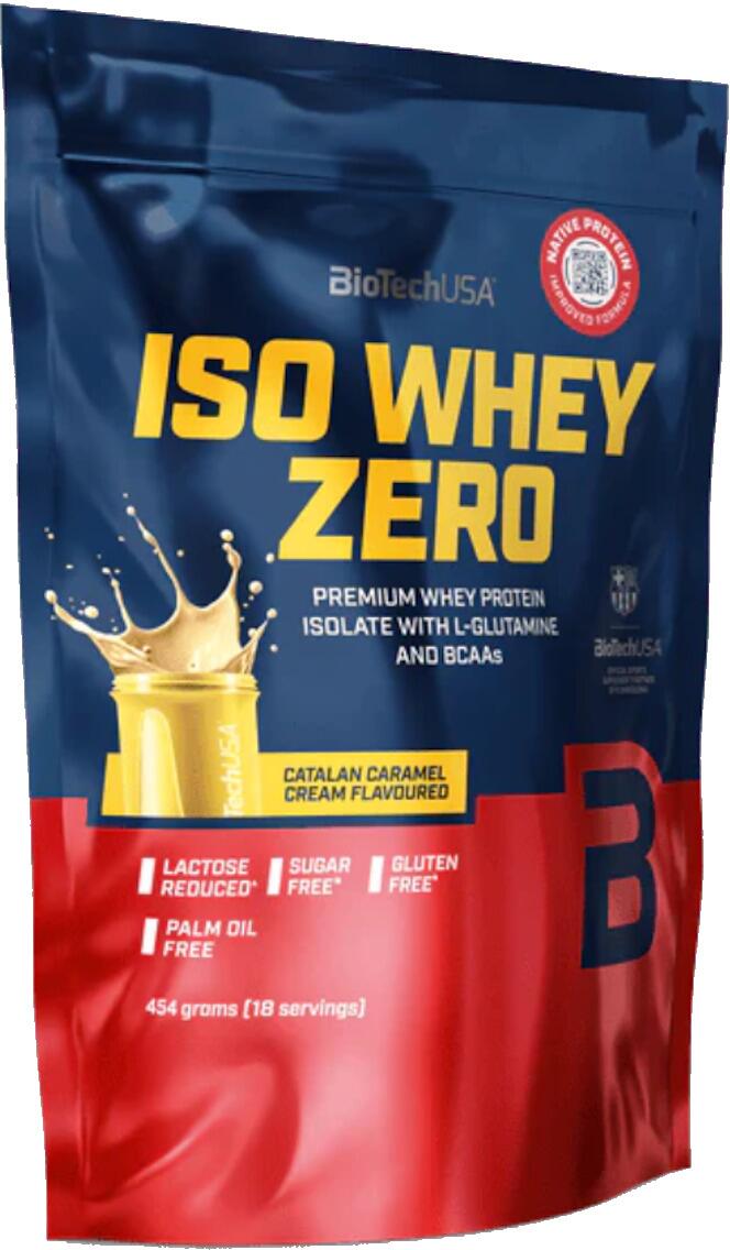 BioTech USA Iso Whey Zero, 454 g Beutel, Katalanische Karamellcreme