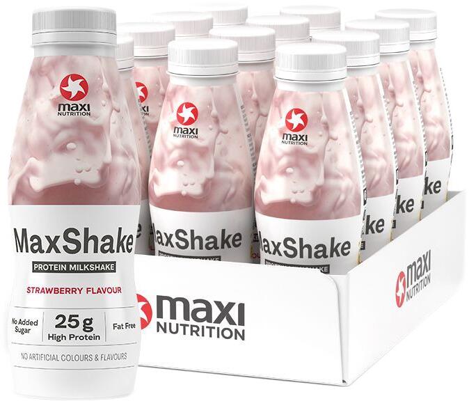 MaxiNutrition MaxShake, 12 x 330 ml Flasche (inkl. 3,- Euro Pfand), Strawberry
