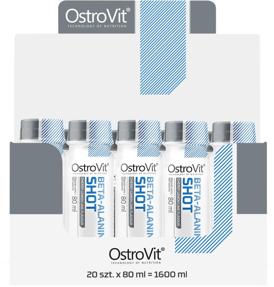 OstroVit Beta-Alanine Shot, 20 x 80 ml Shot, Cherry-Lemon-Lime