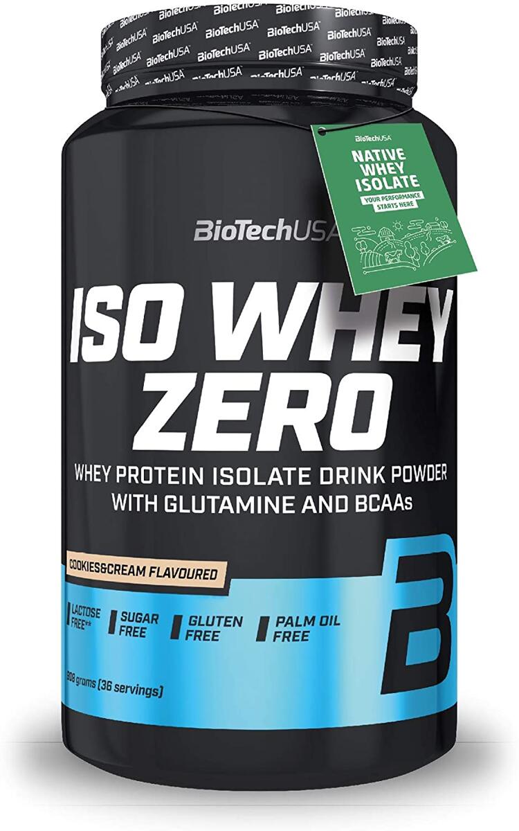 BioTech USA Iso Whey Zero, 908 g Dose, Cookies & Cream
