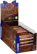 USN Trust Vegan Protein Brownie Bar, 12 x 60 g Riegel, Dark Chocolate